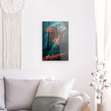 Acrylglas | Goldene Sonnenstrahlen durch Herbstlaub (hoch)