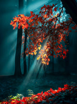 Puzzle | Goldene Sonnenstrahlen durch Herbstlaub (hoch)