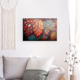 Photoboard / Hartschaum | Herbstblätter mit Morgentau