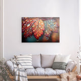 Photoboard / Hartschaum | Herbstblätter mit Morgentau