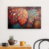 Alu Dibond (matt) | Herbstblätter mit Morgentau