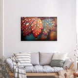 Alu Dibond (matt) | Herbstblätter mit Morgentau