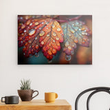 Acrylglas | Herbstblätter mit Morgentau