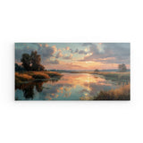 Photoboard / Hartschaum | Herbstliche Abendstimmung am See mit Spiegelung