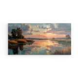 Acrylglas | Herbstliche Abendstimmung am See mit Spiegelung