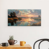 Acrylglas | Herbstliche Abendstimmung am See mit Spiegelung