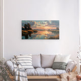 Acrylglas | Herbstliche Abendstimmung am See mit Spiegelung