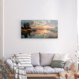 Acrylglas auf Alu-Dibond | Herbstliche Abendstimmung am See mit Spiegelung
