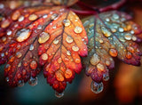 Puzzle | Herbstblätter mit Morgentau