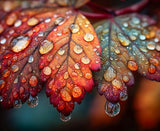 Mauspad | Herbstblätter mit Morgentau