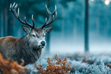 Poster ab 15 EUR | Hirsch im nebeligen Herbstwald