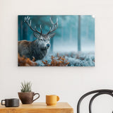 Photoboard / Hartschaum | Hirsch im nebeligen Herbstwald
