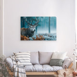 Alu Dibond (matt) | Hirsch im nebeligen Herbstwald