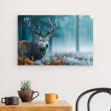 Acrylglas | Hirsch im nebeligen Herbstwald