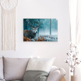 Acrylglas | Hirsch im nebeligen Herbstwald