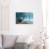 Acrylglas | Hirsch im nebeligen Herbstwald