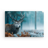 Acrylglas auf Alu-Dibond | Hirsch im nebeligen Herbstwald