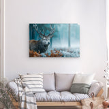 Acrylglas auf Alu-Dibond | Hirsch im nebeligen Herbstwald