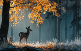 Poster (gerahmt) | Reh im nebeligen Herbstwald