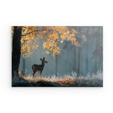 Photoboard / Hartschaum | Reh im nebeligen Herbstwald