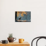 Alu Dibond (matt) | Reh im nebeligen Herbstwald