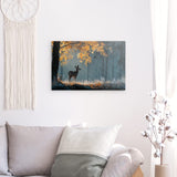 Alu Dibond (matt) | Reh im nebeligen Herbstwald