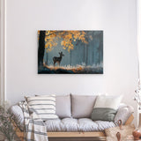 Alu Dibond (matt) | Reh im nebeligen Herbstwald