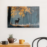 Acrylglas | Reh im nebeligen Herbstwald