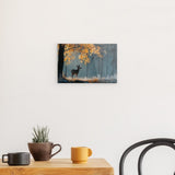 Acrylglas | Reh im nebeligen Herbstwald