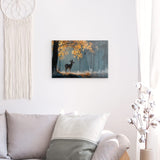 Acrylglas | Reh im nebeligen Herbstwald