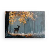 Acrylglas auf Alu-Dibond | Reh im nebeligen Herbstwald
