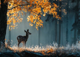 Puzzle | Reh im nebeligen Herbstwald