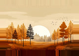 Leinwand (gerahmt) | Retro Herbstwald 1