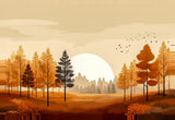 Leinwand (gerahmt) | Retro Herbstwald 1