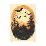 Poster ab 15 EUR | Vintage Halloween mit Mond & Fledermäusen
