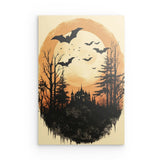 Photoboard / Hartschaum | Vintage Halloween mit Mond & Fledermäusen