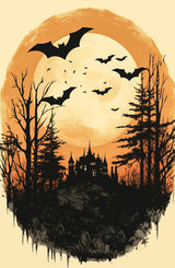Puzzle | Vintage Halloween mit Mond & Fledermäusen