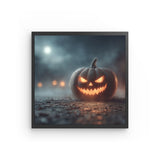Photoboard (gerahmt) | Mystischer Kürbis im Nebel 1