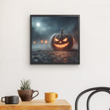 Photoboard (gerahmt) | Mystischer Kürbis im Nebel 1