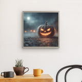 Photoboard (gerahmt) | Mystischer Kürbis im Nebel 1