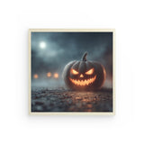 Photoboard (gerahmt) | Mystischer Kürbis im Nebel 1