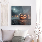 Acrylglas auf Alu-Dibond | Mystischer Kürbis im Nebel 1