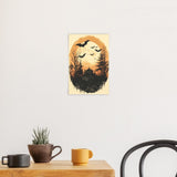 Poster ab 15 EUR | Vintage Halloween mit Mond & Fledermäusen