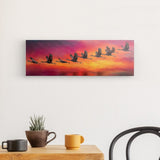 Leinwand - Stärke 4cm | Kupferner Himmel mit ziehenden Vögeln (quer)