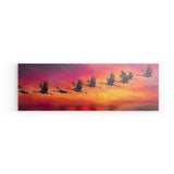 Photoboard / Hartschaum | Kupferner Himmel mit ziehenden Vögeln (quer)