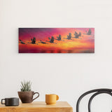 Photoboard / Hartschaum | Kupferner Himmel mit ziehenden Vögeln (quer)