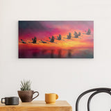 Photoboard / Hartschaum | Kupferner Himmel mit ziehenden Vögeln (quer)