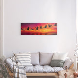 Alu Dibond (matt) | Kupferner Himmel mit ziehenden Vögeln (quer)