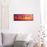 Alu Dibond (matt) | Kupferner Himmel mit ziehenden Vögeln (quer)