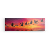 Acrylglas auf Alu-Dibond | Kupferner Himmel mit ziehenden Vögeln (quer)